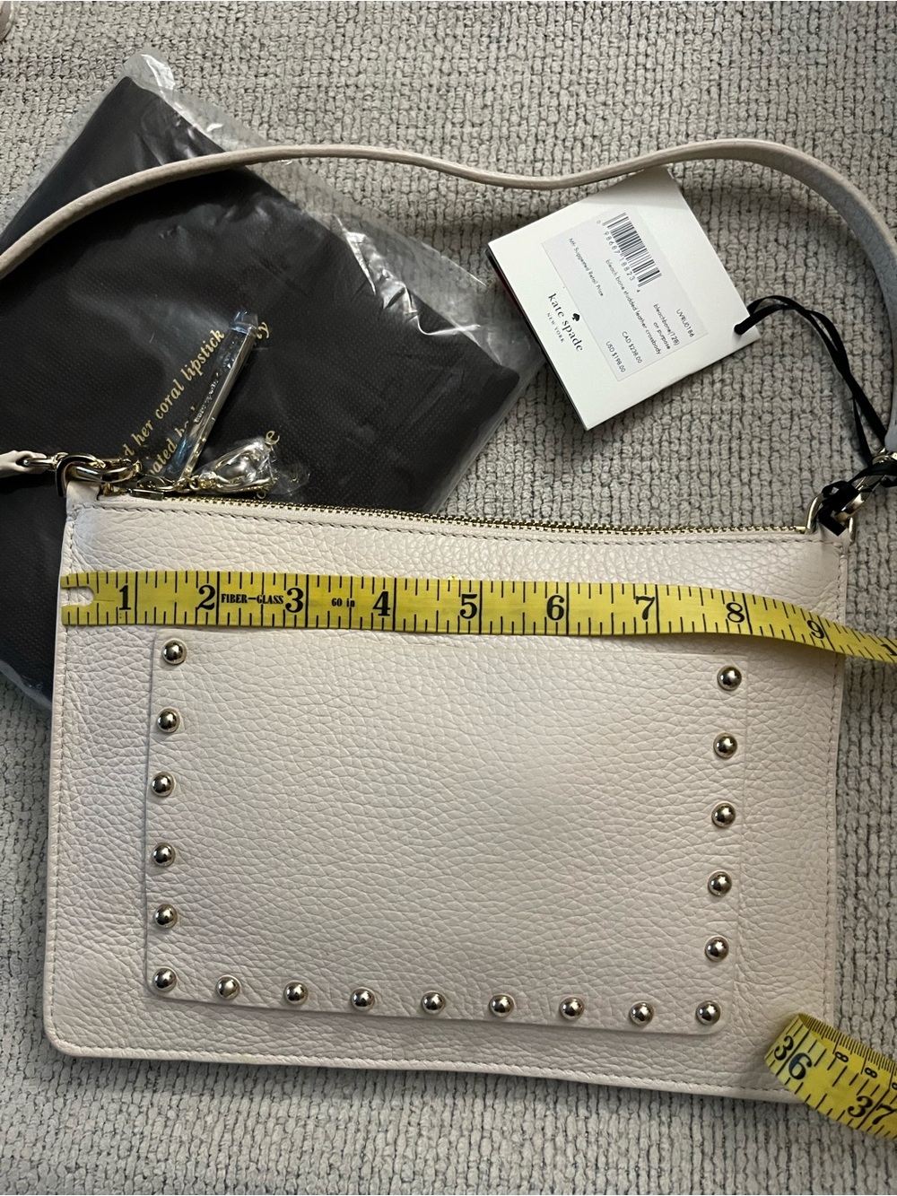 KATE SPADE ♠️ ON PURPOSE STUDDED LEATHER CROSSBODY IN BEACHBONE NWT - Picture 12 of 12